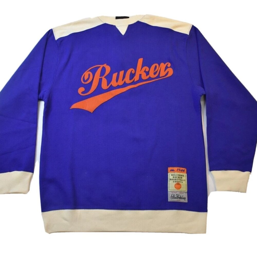 Stall & Dean Mens Rucker Basketball Blue & Orange #3 Sweater New 2XL, 3XL